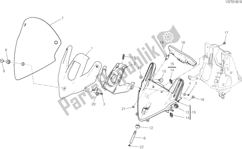 All parts for the 34c - Windshield of the Ducati Multistrada 1200 Enduro Thailand 2017